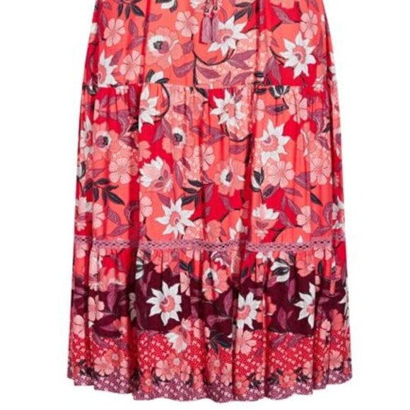 NWT Aveology Pink Floral Print Maxi Haven Tiered Dress Women's Plus Size 18/20 - Picture 13 of 13